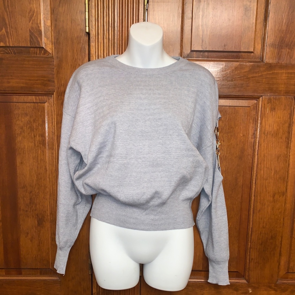 Edgy grey sweater, lightweight for the spring